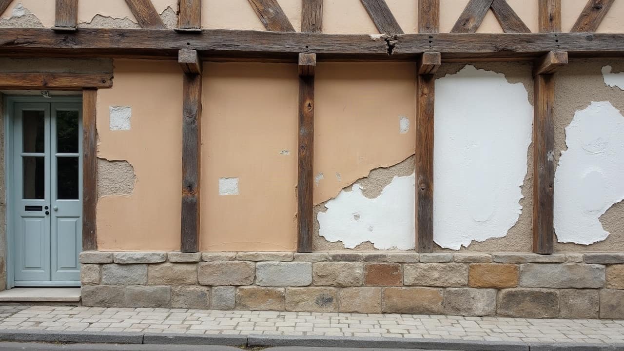 Le socle en pierre d'une maison à colombages : un point d'humidité à surveiller