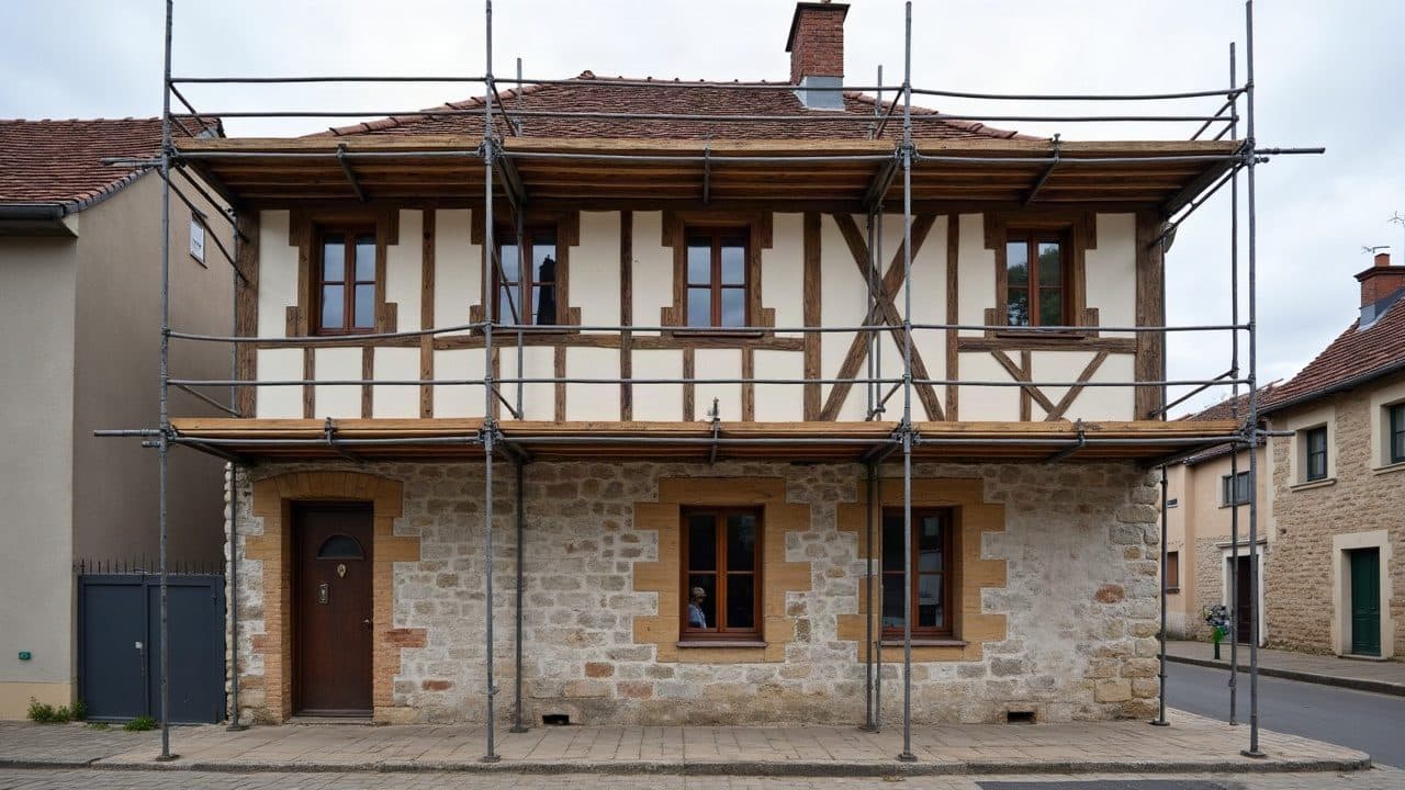 Rénovation de façade en pierre, façade dans l'Yonne
